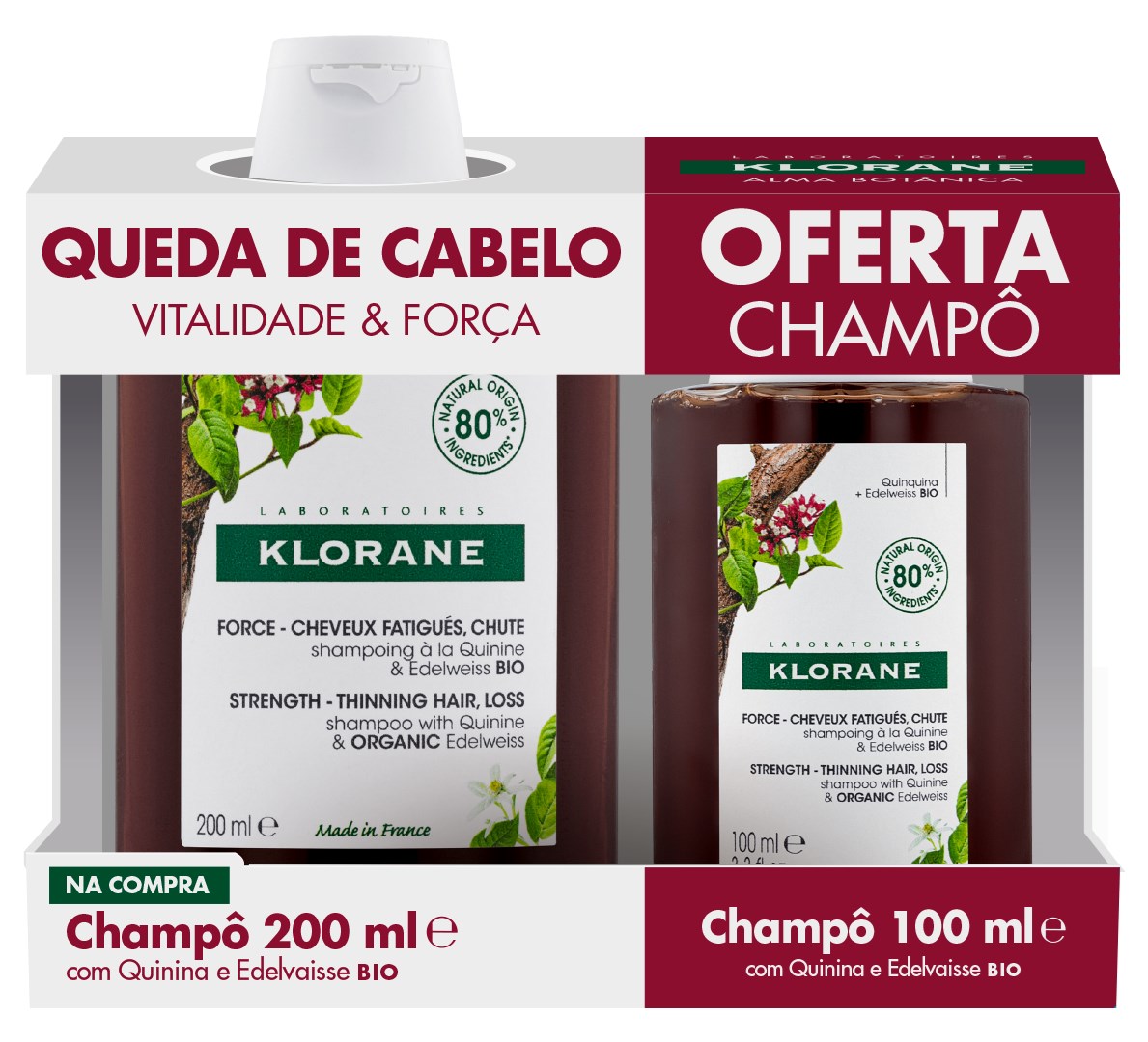 Klorane Quinina shampoo antiqueda e fortalecimento poupe até 29